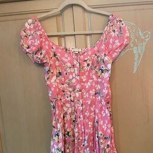 Yumi Kim mini dress w/pockets pink floral XS